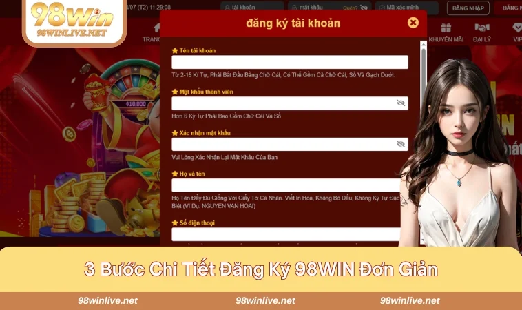 Đăng Ký 98WIN 200 Hướng dẫn từng bước để bạn trở thành hội viên của nền tảng